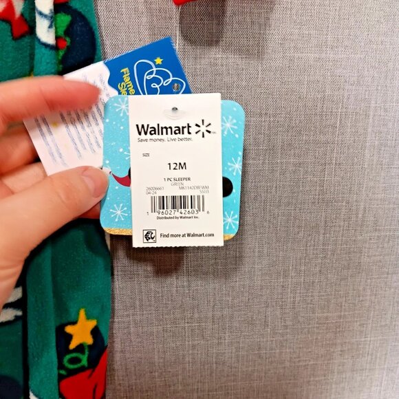 NWT Disney 12 Months One-Piece pajamas Christmas Zip front Mickey Minnie Mouse - Picture 5 of 6